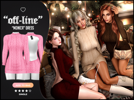 Second Life Marketplace - "Off-Line" x "Monica" Dress / Pinky